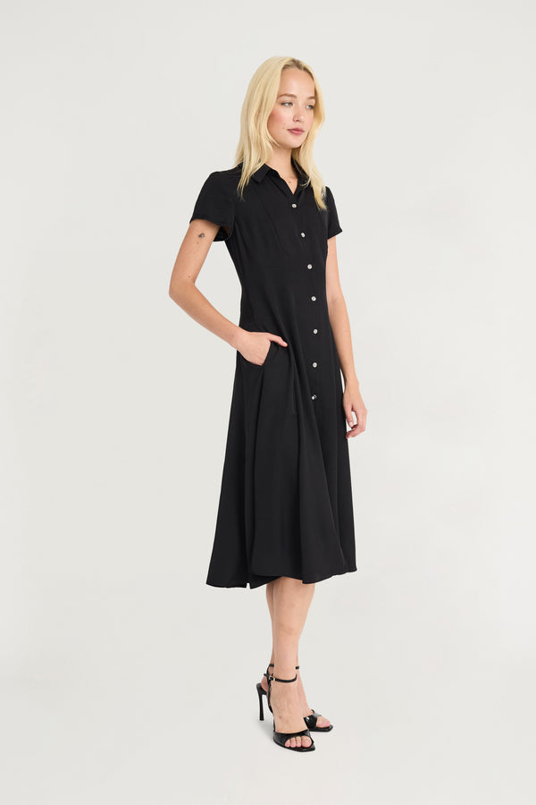 Donna Morgan SHORT SLV MIDI SHIRT DRESS