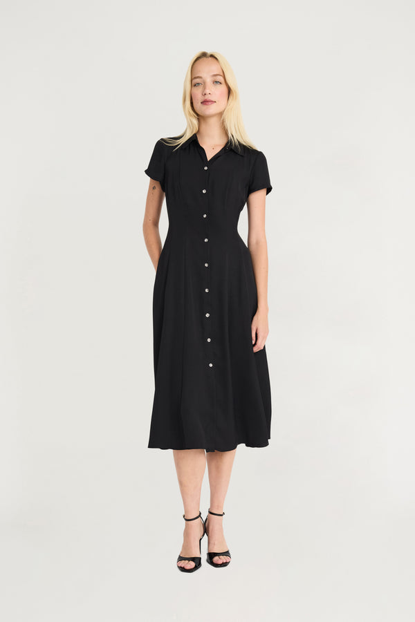 donna morgan SHORT SLV MIDI SHIRT DRESS