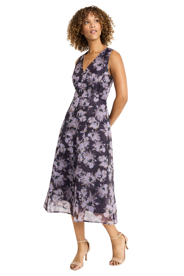 Donna Morgan SLEEVELESS ORGANZA MIDI DRESS