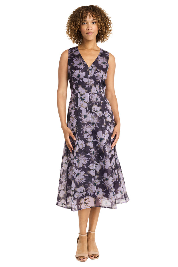 donna morgan SLEEVELESS ORGANZA MIDI DRESS