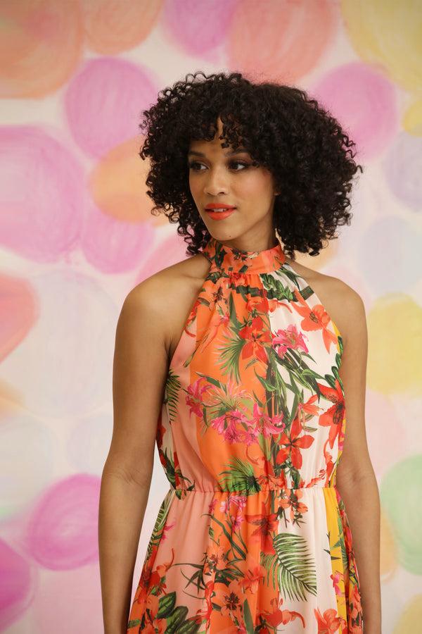 Donna Morgan SLEEVELESS PLEATED MIDI DRESS