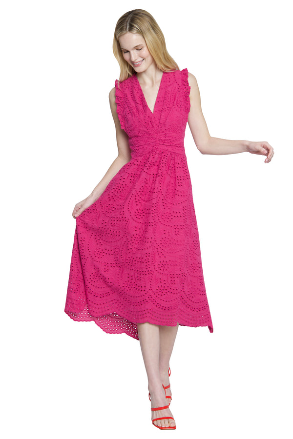 Donna Morgan SLEEVELESS RUFFLE ELEYLET MIDI