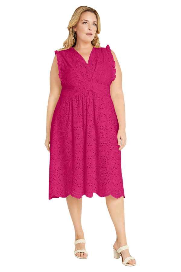 Donna Morgan SLEEVELESS RUFFLE ELEYLET MIDI