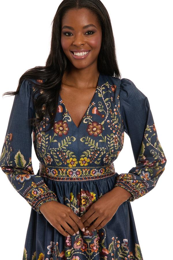 Donna Morgan Tate Knee-Length Long Sleeve Dress