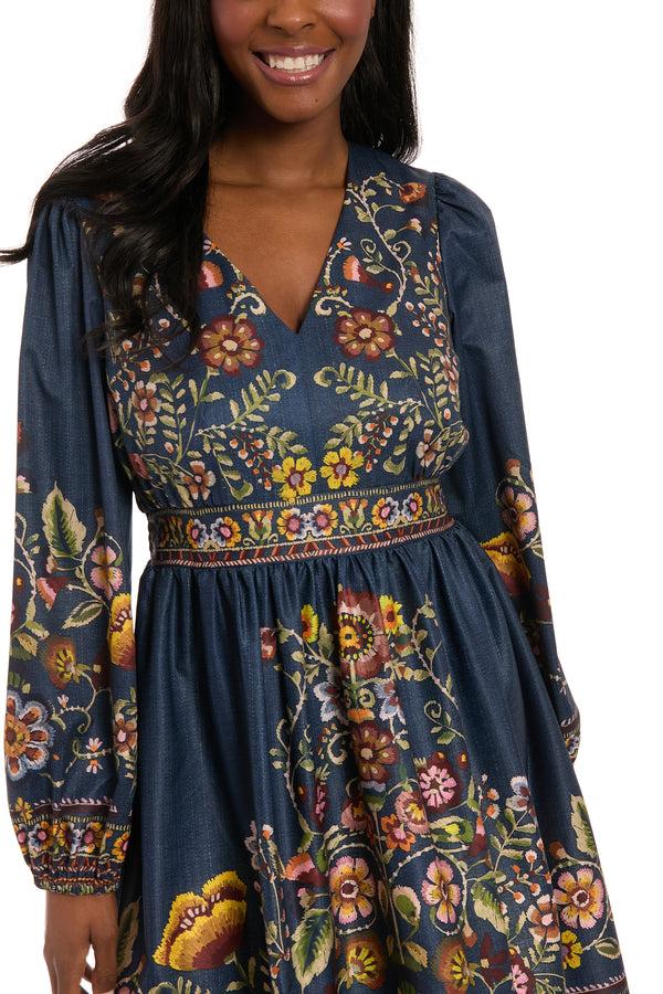 Donna Morgan Tate Knee-Length Long Sleeve Dress