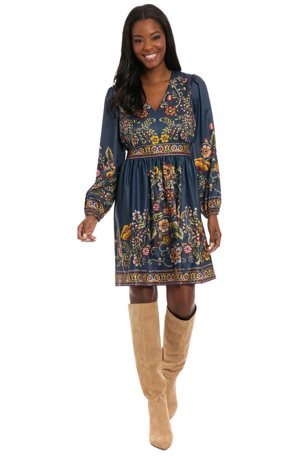 donna morgan Tate Knee-Length Long Sleeve Dress