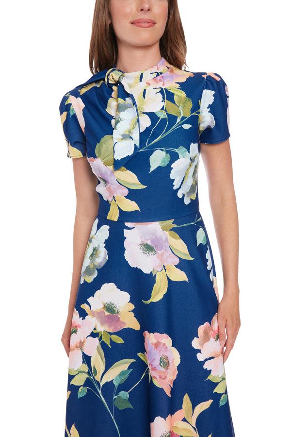 Donna Morgan TIE NECK FIT AND FLARE