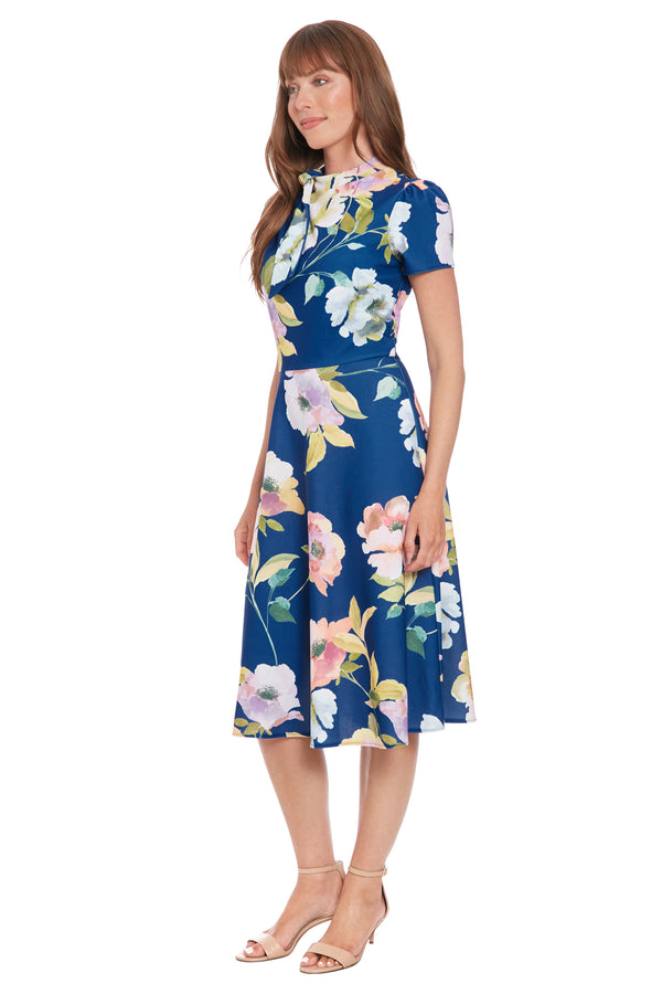 Donna Morgan TIE NECK FIT AND FLARE