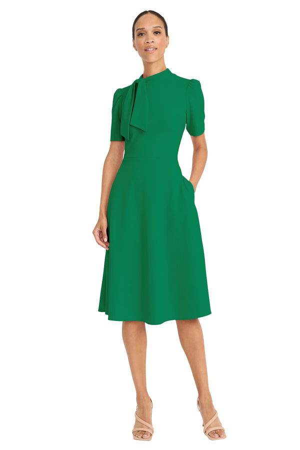 donna morgan TIE NECK FIT AND FLARE