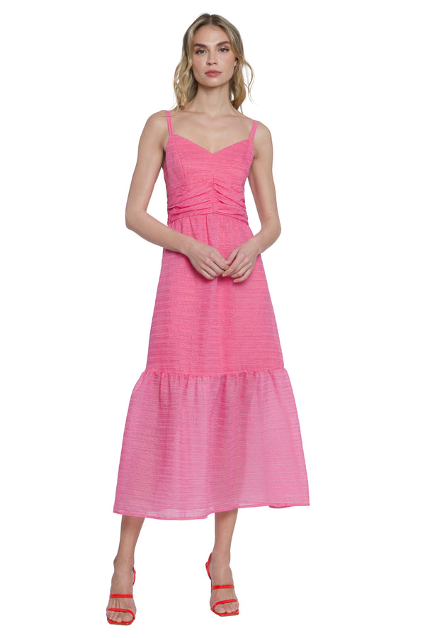 donna morgan TIERED MAXI W/ GATHERED WAIST DETAIL