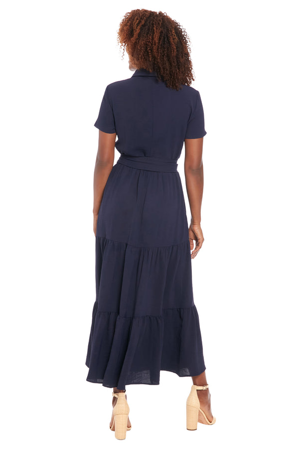 Donna Morgan Tierney Maxi Fit & Flare Shirtdress