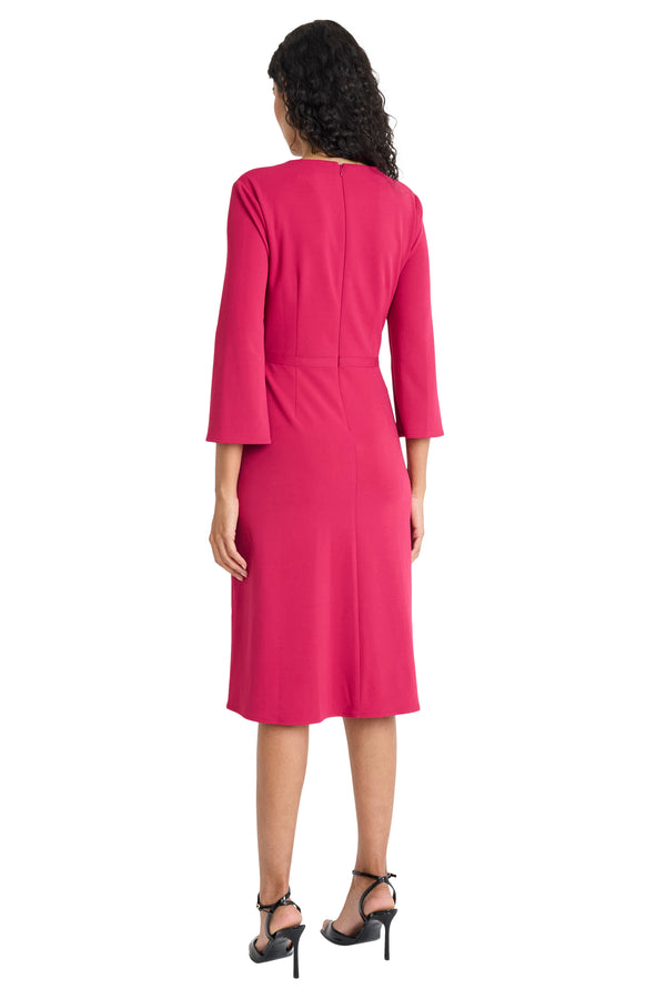 Donna Morgan TWIST NECK DRESS WITH FLARED SLEEVES