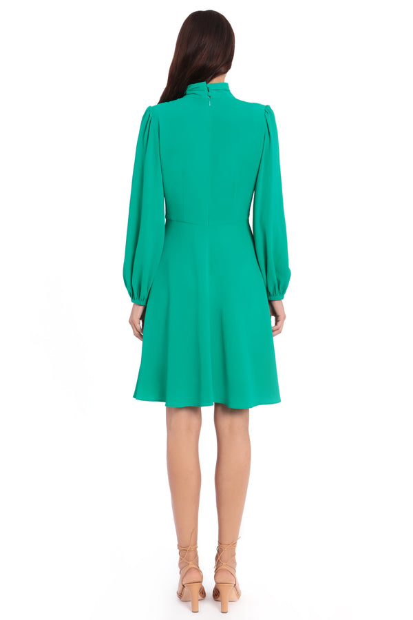 Donna Morgan WIDE NECK TIE FIT & FLARE MINI