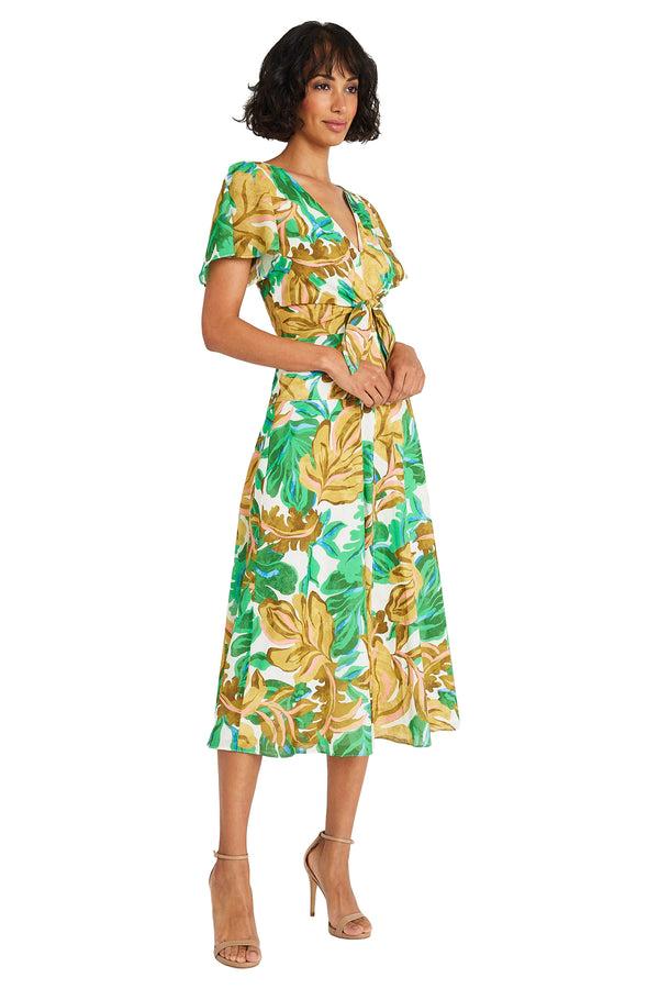 Donna Morgan WRAP FLARE MIDI DRESS