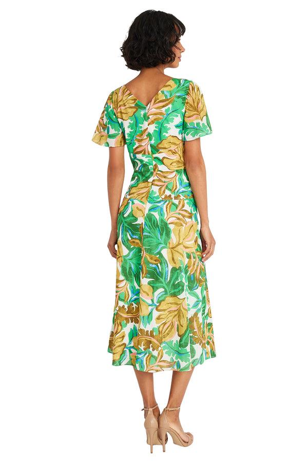 Donna Morgan WRAP FLARE MIDI DRESS