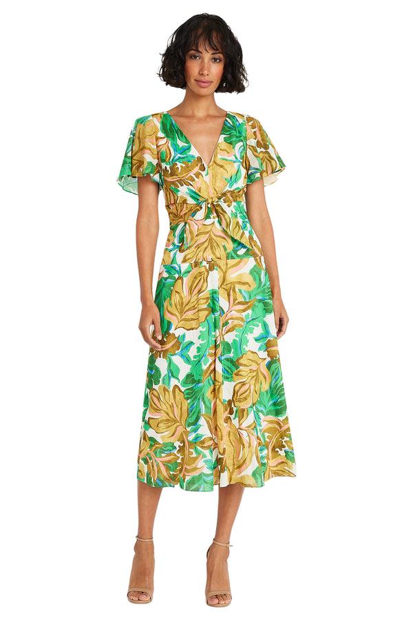 donna morgan WRAP FLARE MIDI DRESS