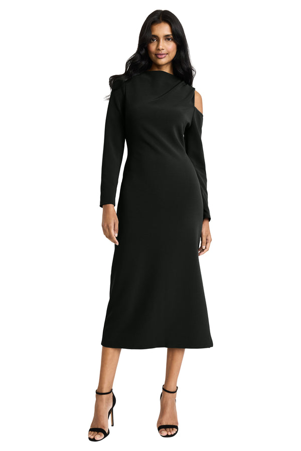 donna morgan LONG SLEEVE MAXI W/ ASYMMETRIC COLD SHOULDER