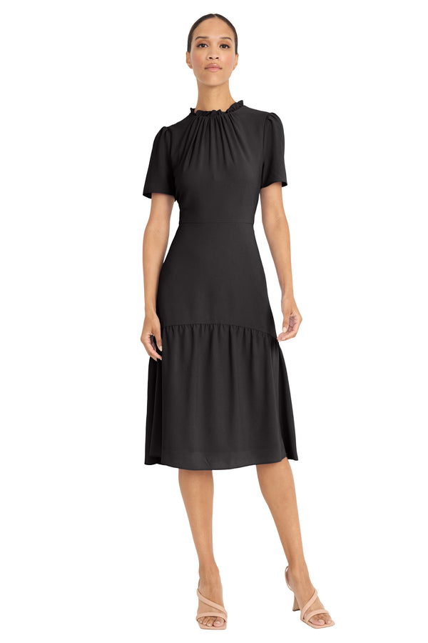 Donna Morgan Lorraine In Solid Below The Knee A-Line Dress