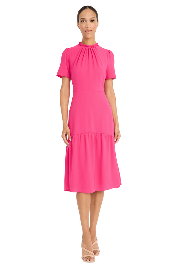 donna morgan Lorraine in Solid Below the Knee A-Line Dress