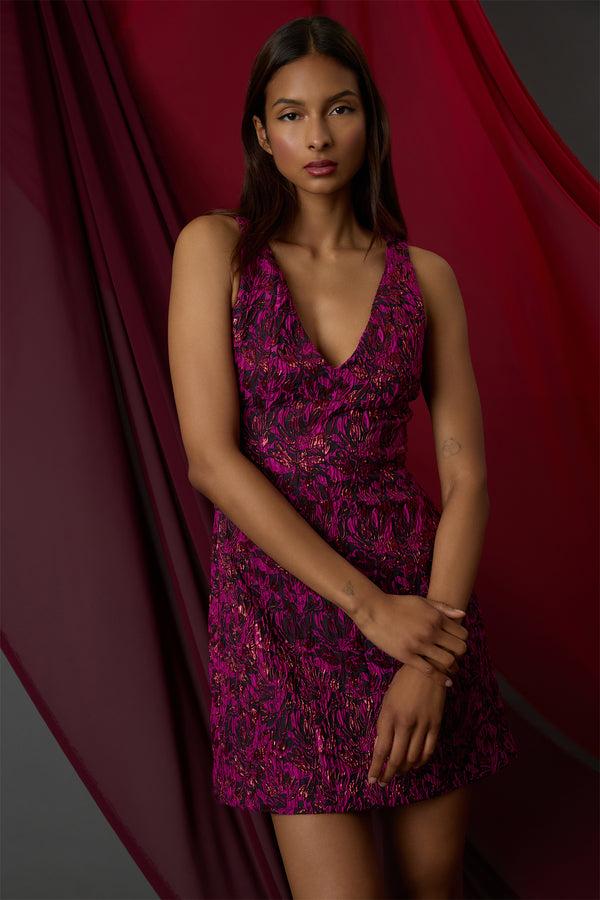 Donna Morgan PS SEAM SPAGHETTI STRAP MINI DRESS WITH HEM BAND