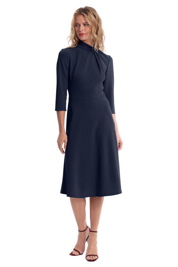 Donna Morgan TWISTED COLLAR DRESS W/ ASYMMETRICAL SEAMS
