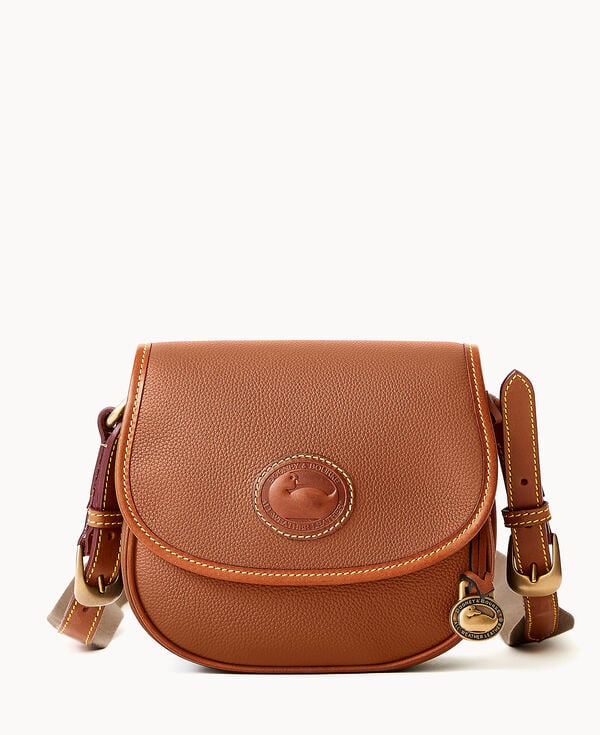 dooney & bourke All Weather Leather 3.0 Saddle Crossbody 20 Caramel