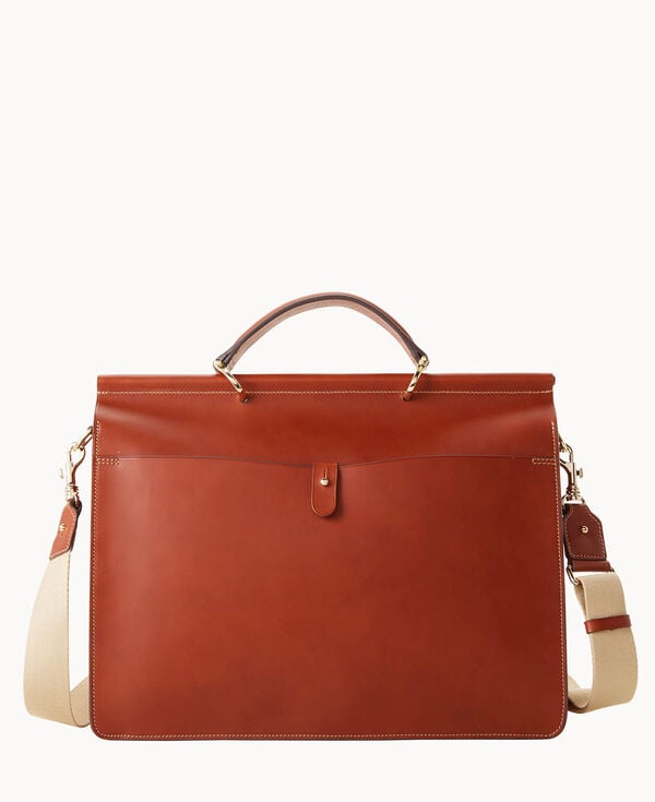 Dooney & Bourke Alto Double Gusset Buckle Briefcase Saddle