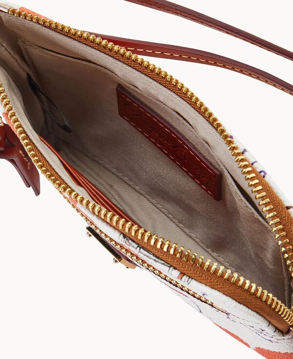 Dooney & Bourke Collegiate Clemson University Zip Around Wristlet White Multi