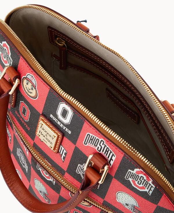 Dooney & Bourke Collegiate Ohio State University Domed Zip Satchel Red