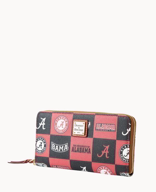 Dooney & Bourke Collegiate University Of Alabama Large Zip Around Wristlet Red