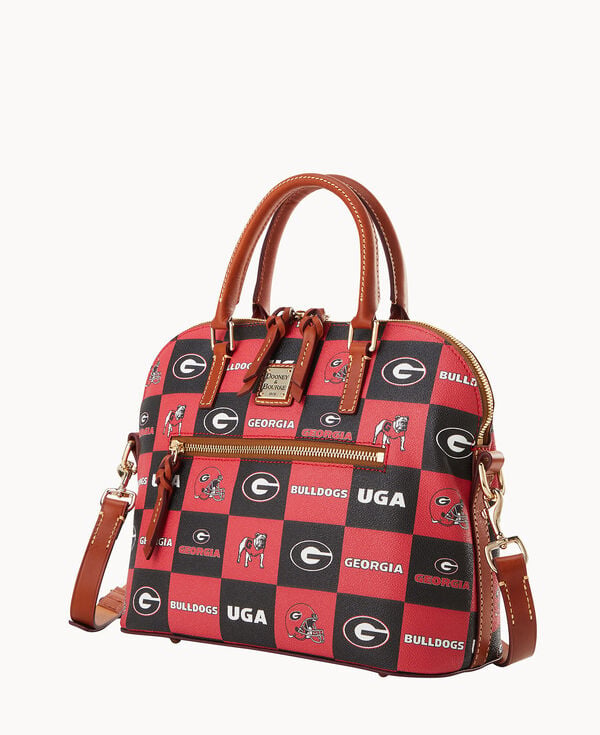 Dooney & Bourke Collegiate University Of Georgia Domed Zip Satchel Red