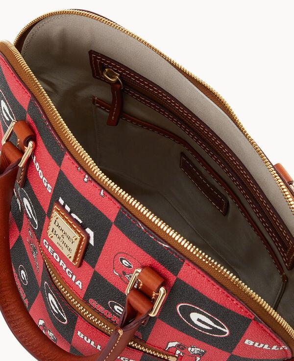 Dooney & Bourke Collegiate University Of Georgia Domed Zip Satchel Red