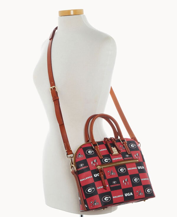 Dooney & Bourke Collegiate University Of Georgia Domed Zip Satchel Red