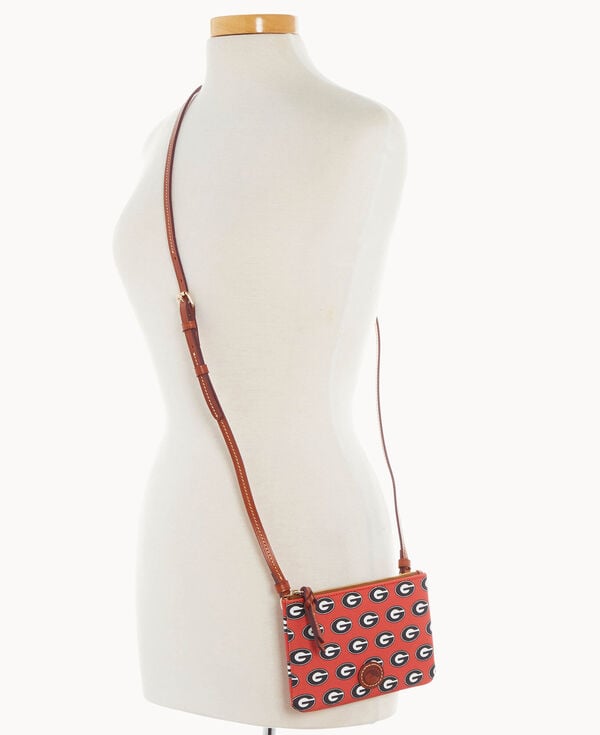 Dooney & Bourke Collegiate University Of Georgia Top Zip Crossbody Red