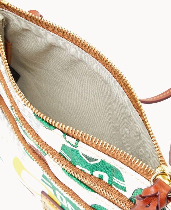 Dooney & Bourke Collegiate University Of Oregon North South Triple Zip Crossbody White Multi