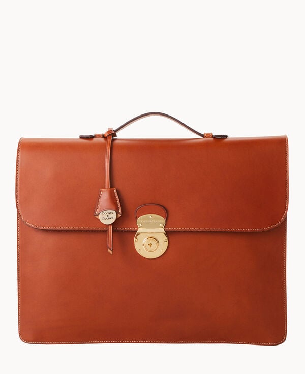 dooney & bourke Alto Small Gusset Briefcase Saddle