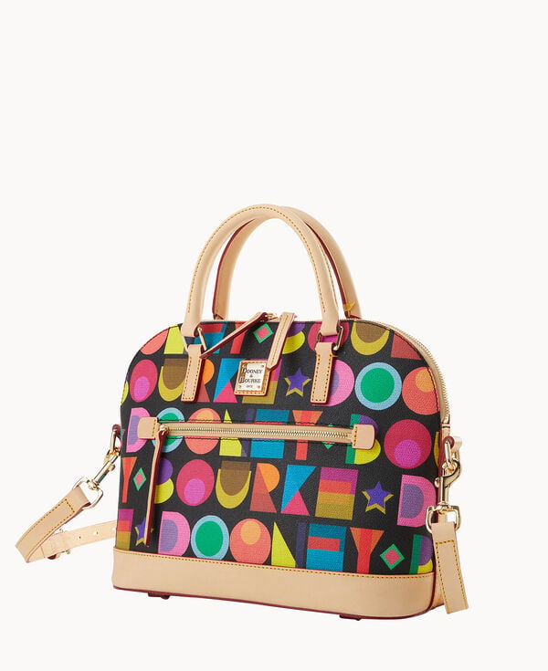 Dooney & Bourke Art Deco Domed Zip Satchel Black