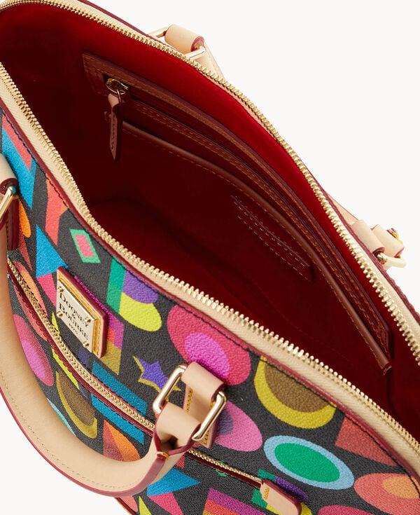 Dooney & Bourke Art Deco Domed Zip Satchel Black