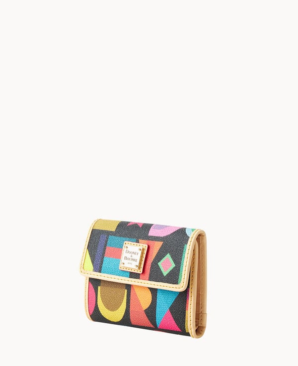 Dooney & Bourke Art Deco Small Flap Wallet Black