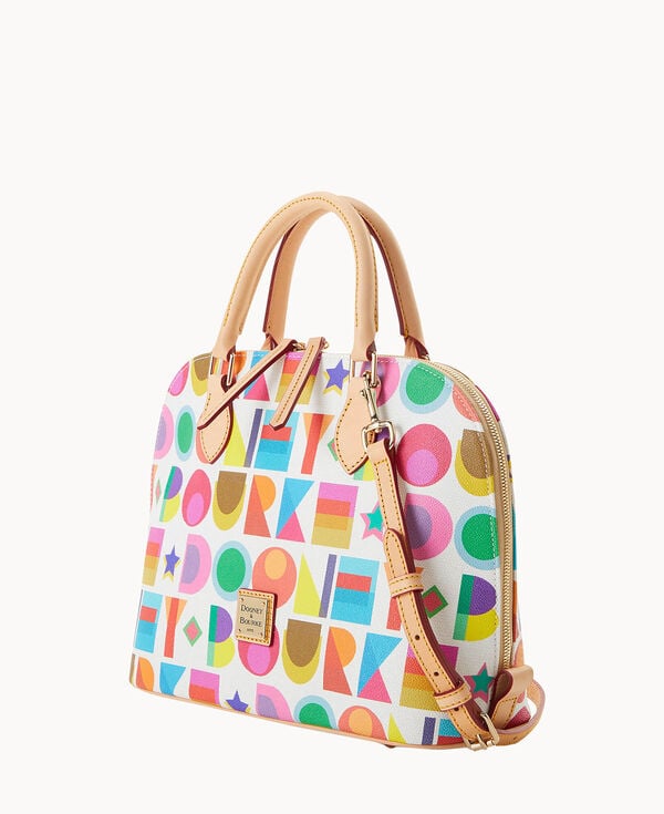 Dooney & Bourke Art Deco Zip Zip Satchel White