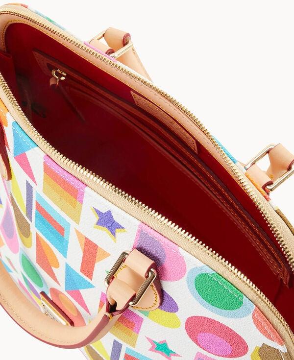 Dooney & Bourke Art Deco Zip Zip Satchel White