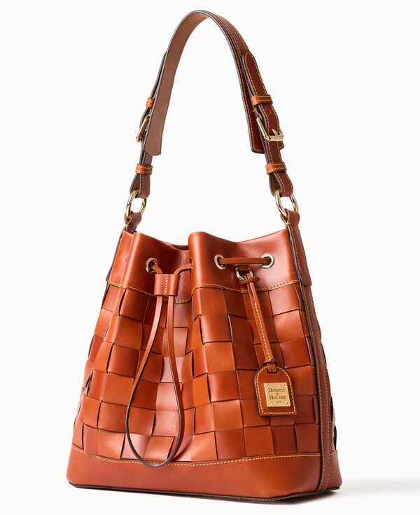 Dooney & Bourke Belmar Woven Drawstring 30 Tan