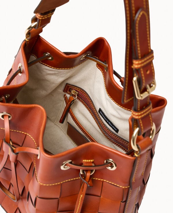 Dooney & Bourke Belmar Woven Drawstring 30 Tan