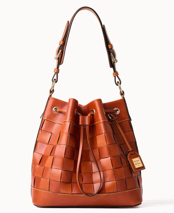 dooney & bourke Belmar Woven Drawstring 30 Tan