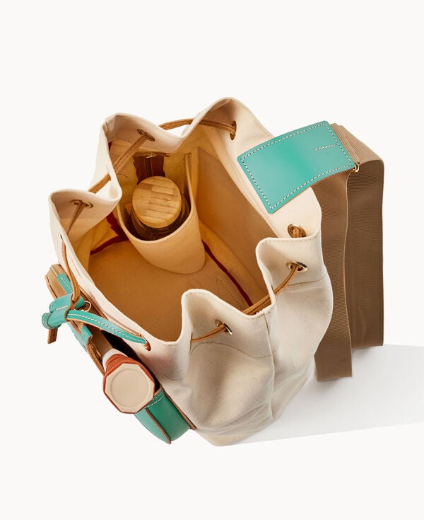 Dooney & Bourke Canvas Pickleball Sling Natural Aqua