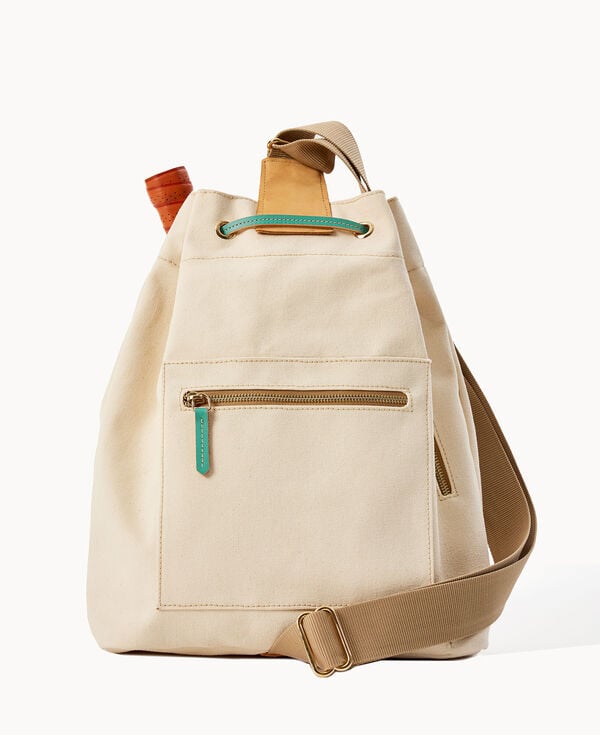 Dooney & Bourke Canvas Pickleball Sling Natural Aqua