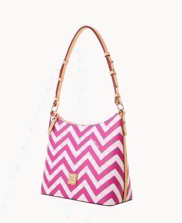 Dooney & Bourke Chevron Hobo Fuchsia