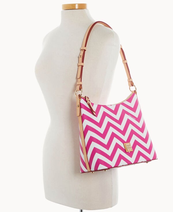 Dooney & Bourke Chevron Hobo Fuchsia