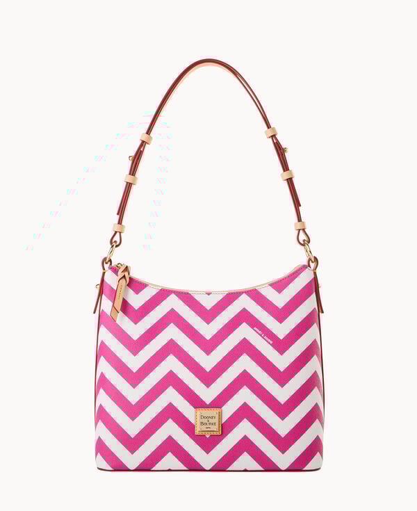 dooney & bourke Chevron Hobo Fuchsia