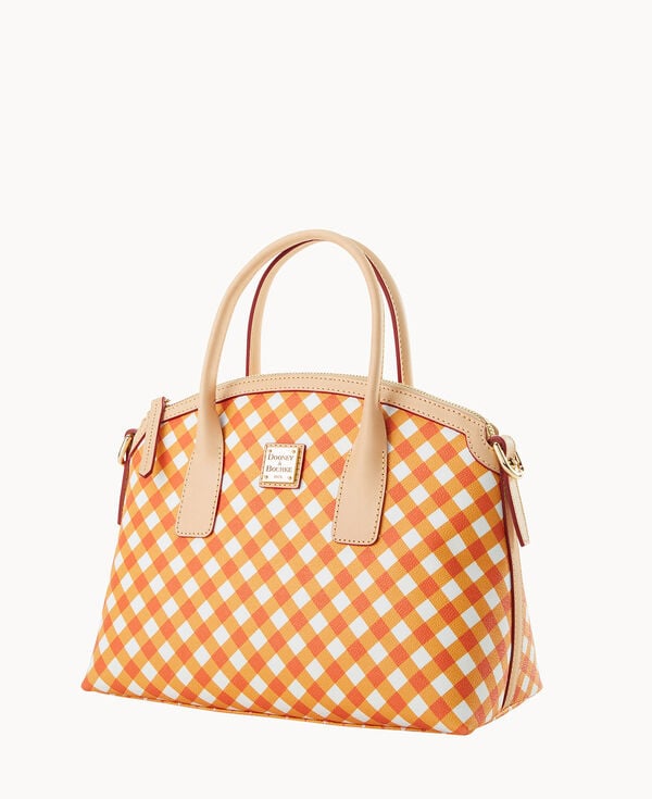 Dooney & Bourke Gingham II Domed Satchel Orange